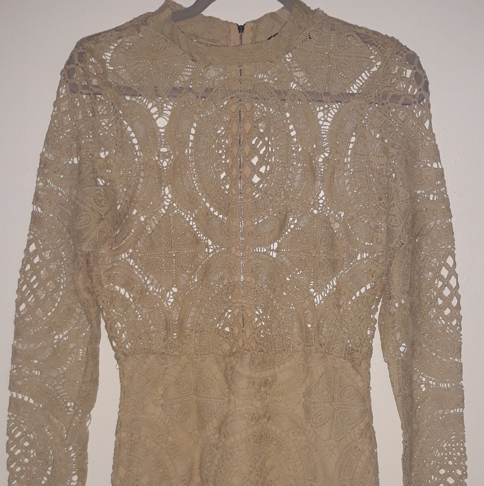 Beige Crochet Dress